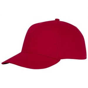 czerwony, 6-panelowa czapka Ares