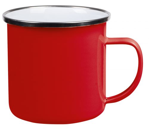 Emaliowany kubek VINTAGE CUP, czerwony