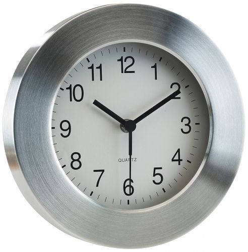 Aluminiowy zegar ścienny VENUS, srebrny