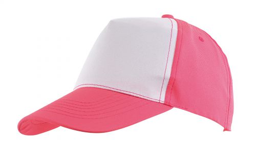 5 segmentowa czapka SHINY, różowy, biały