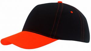 5 segmentowa czapka baseballowa SPORTSMAN, pomarańczowy, czarny