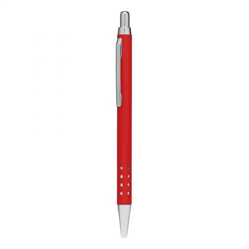 Mosiężny długopis BUDAPEST, czerwony błyszczący