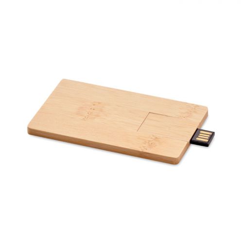 Pamięć USB 16 GB z bambusową obudową CREDITCARD PLUS
