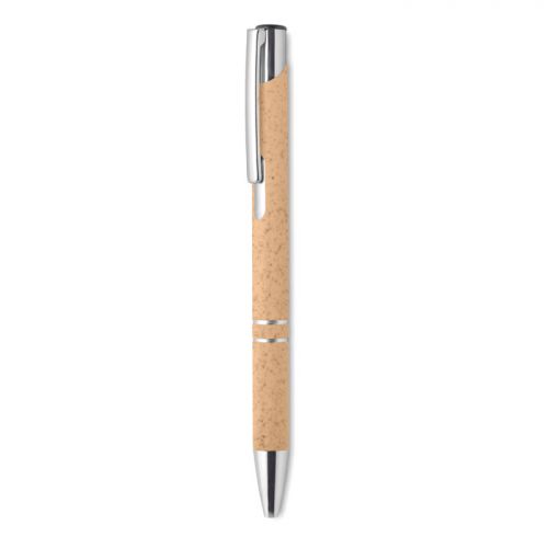 Długopis ze słomki pszenicznej z metalowym wykończeniem BERN PECAS